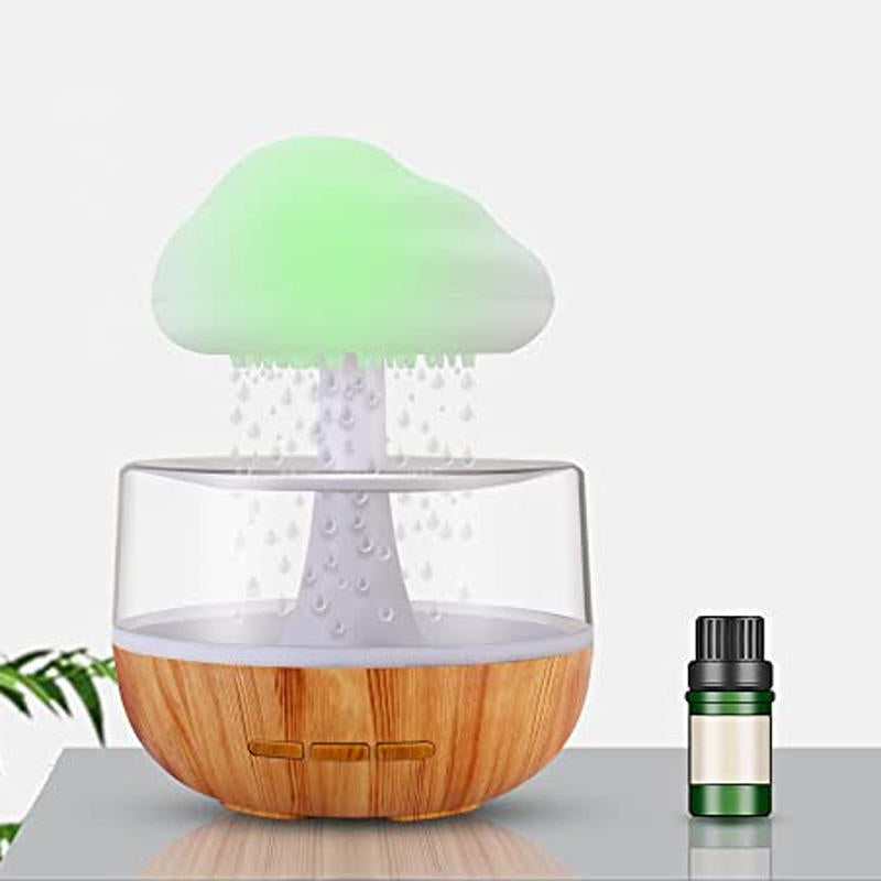 Humidificador de escritorio 2 en 1, difusor de aceites esenciales de aromaterapia Rain Cloud Zen y lámpara de hongo con luz nocturna Raining Cloud