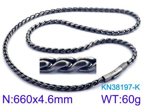 Men's Street Hip-hop Titanium Steel Metal Woven Chain Necklace