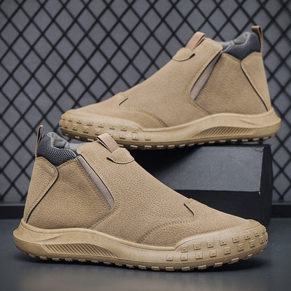 Nuevos zapatos de trabajo impermeables con cremallera lateral para hombre