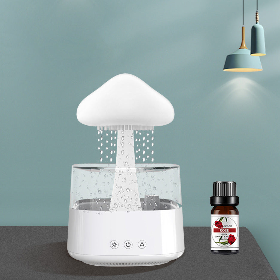 Humidificador de escritorio 2 en 1, difusor de aceites esenciales de aromaterapia Rain Cloud Zen y lámpara de hongo con luz nocturna Raining Cloud