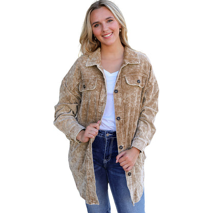 Chaqueta informal holgada hasta el muslo de estilo europeo y americano