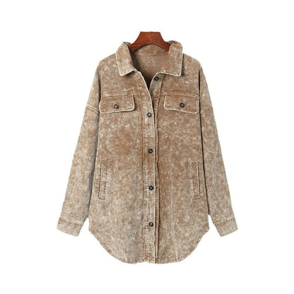 Chaqueta informal holgada hasta el muslo de estilo europeo y americano